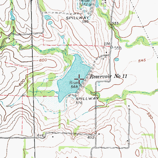 Topographic Map of Soil Conservation Service Site 11 Dam, TX