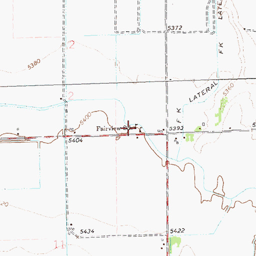 Topographic Map of Fairview School, CO
