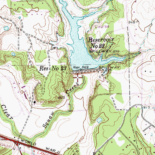 Topographic Map of Soil Conservation Service Site 23 Reservoir, TX