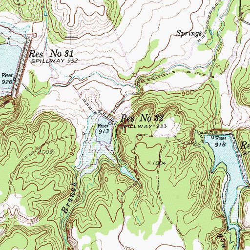 Topographic Map of Soil Conservation Service Site 32 Reservoir, TX