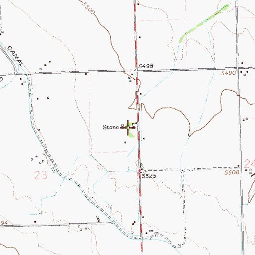 Topographic Map of Stone School, CO