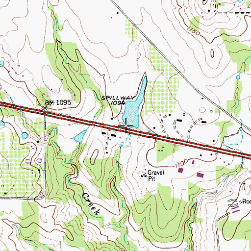 Topographic Map of Albert Smith Lake Dam, TX