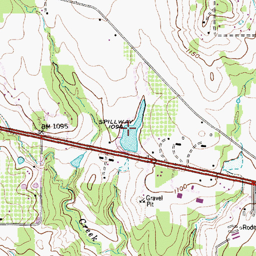Topographic Map of Albert Smith Lake, TX