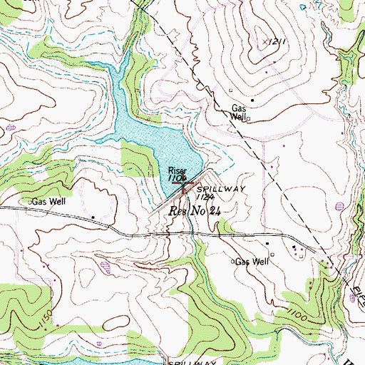 Topographic Map of Soil Conservation Service Site 24 Dam, TX