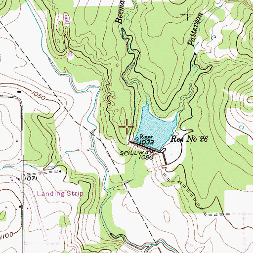 Topographic Map of Soil Conservation Service Site 26 Dam, TX