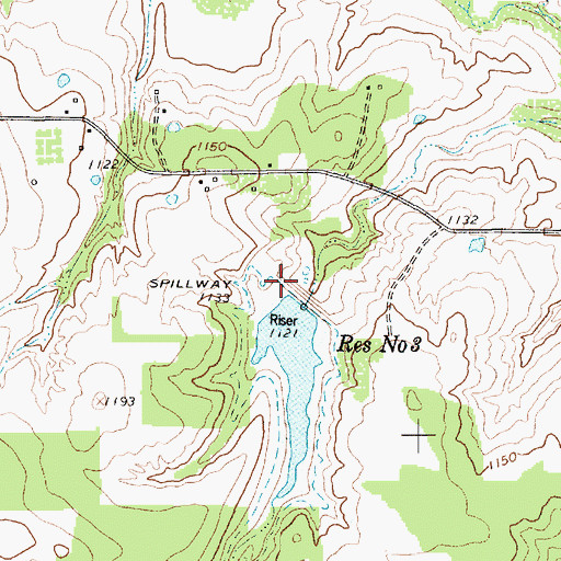 Topographic Map of Soil Conservation Service Site 3 Dam, TX