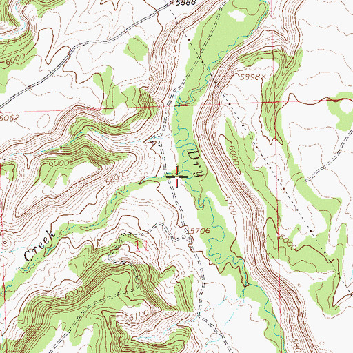 Topographic Map of Cushman Creek, CO