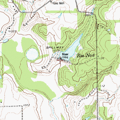 Topographic Map of Soil Conservation Service Site 6 Dam, TX