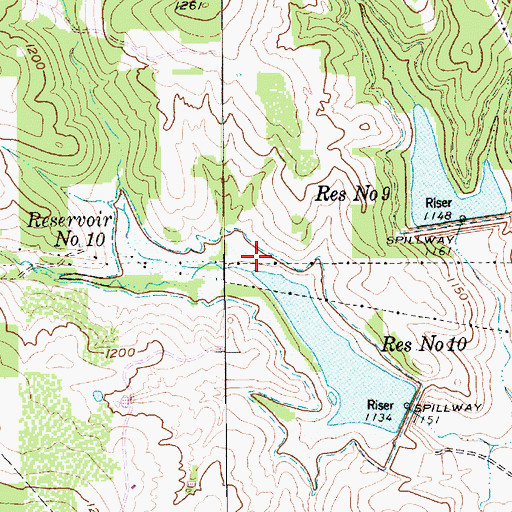 Topographic Map of Soil Conservation Service Site 9 Reservoir, TX