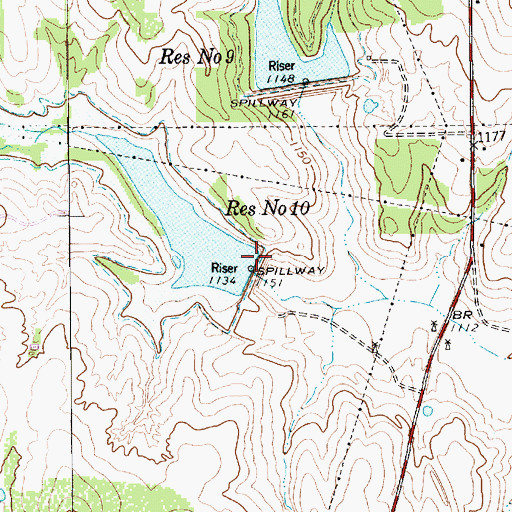 Topographic Map of Soil Conservation Service Site 10 Dam, TX