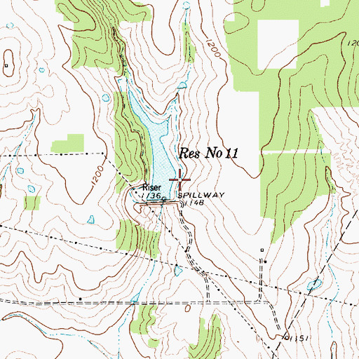 Topographic Map of Soil Conservation Service Site 11 Dam, TX