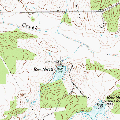 Topographic Map of Soil Conservation Service Site 12 Dam, TX