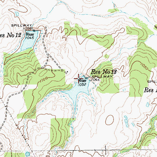 Topographic Map of Soil Conservation Service Site 13 Dam, TX