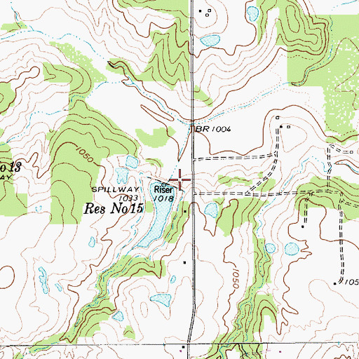 Topographic Map of Soil Conservation Service Site 15 Dam, TX