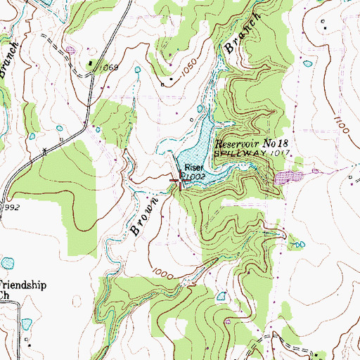 Topographic Map of Soil Conservation Service Site 18 Dam, TX