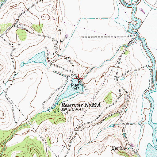 Topographic Map of Soil Conservation Service Site 22a Dam, TX
