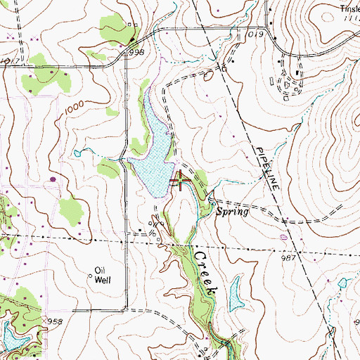 Topographic Map of Moore Lake Dam, TX