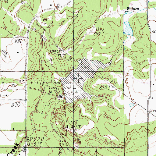 Topographic Map of Millsap Lake, TX