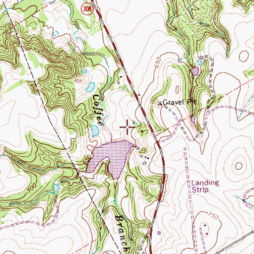 Topographic Map of Soil Conservation Service Site 78 Reservoir, TX