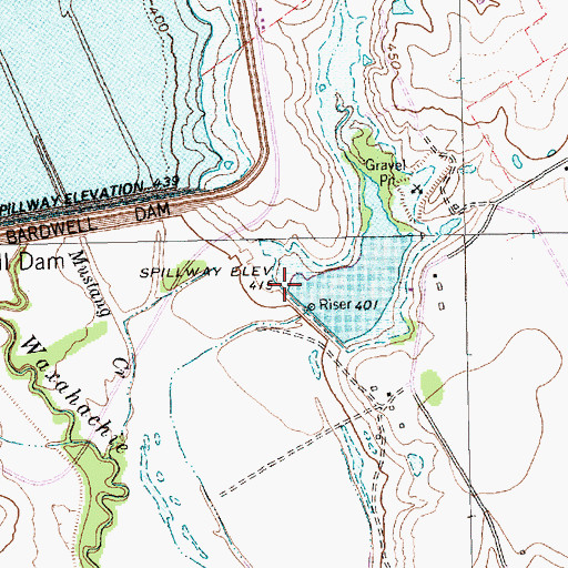 Topographic Map of Soil Conservation Service Site 29 Dam, TX