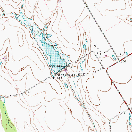 Topographic Map of Soil Conservation Service Site 115 Dam, TX