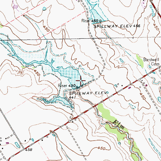 Topographic Map of Soil Conservation Service Site 117 Reservoir, TX