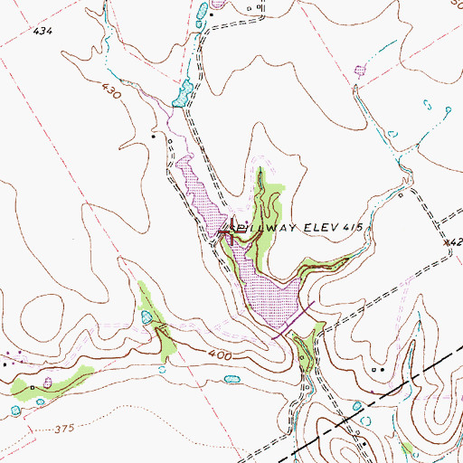 Topographic Map of Soil Conservation Service Site 121a Reservoir, TX