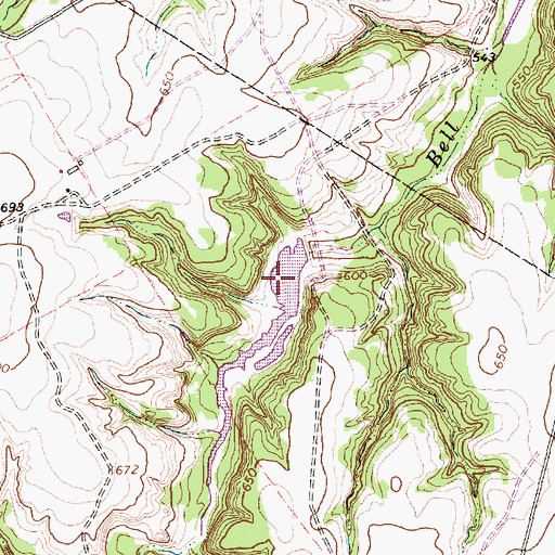Topographic Map of Soil Conservation Service Site 85b Dam, TX