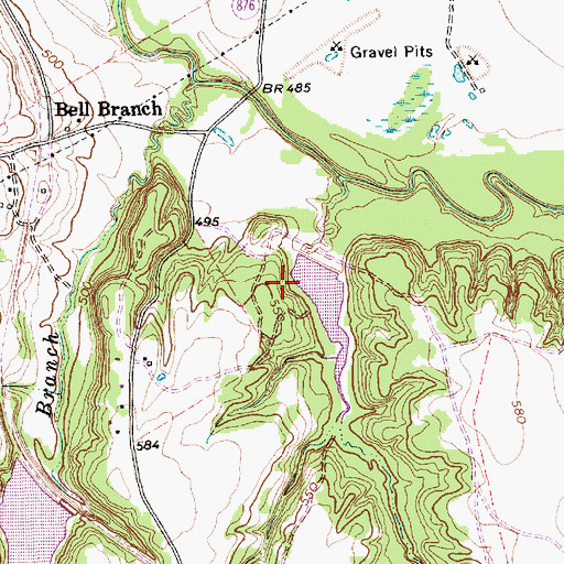 Topographic Map of Soil Conservation Service Site 86 Dam, TX