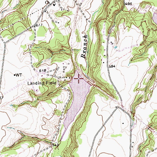 Topographic Map of Bell Branch Ranch Dam, TX