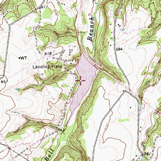 Topographic Map of Bell Branch Ranch Lake, TX