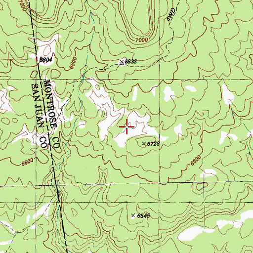 Topographic Map of Brushy Basin Number 3 Mine, CO