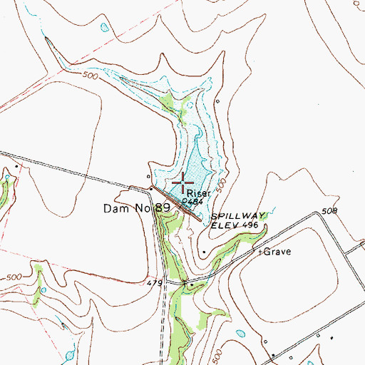 Topographic Map of Soil Conservation Service Site 89 Dam, TX