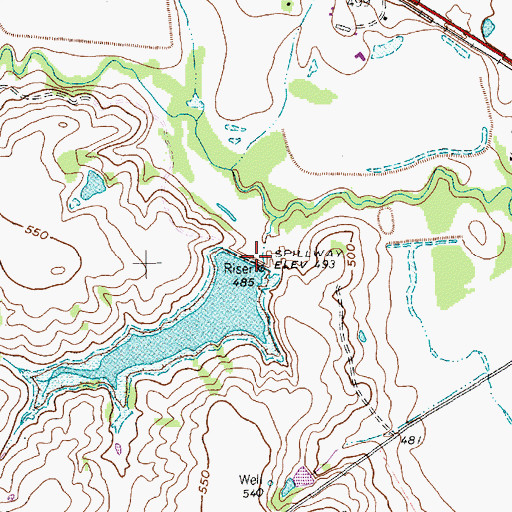 Topographic Map of Soil Conservation Service Site 23 Dam, TX
