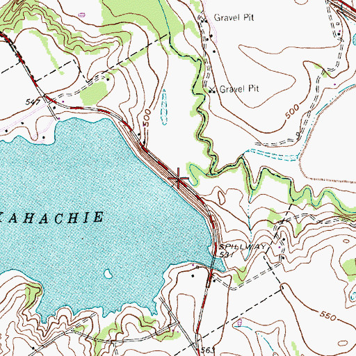 Topographic Map of South Prong Dam, TX