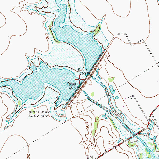 Topographic Map of Soil Conservation Service Site 111 and 112 Dam, TX