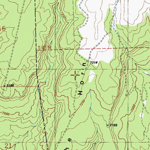 Topographic Map of The Horn, CO