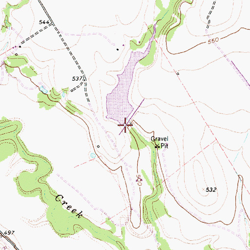 Topographic Map of Soil Conservation Service Site 82 Reservoir, TX