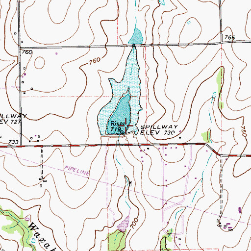 Topographic Map of Soil Conservation Service Site 4 Dam, TX