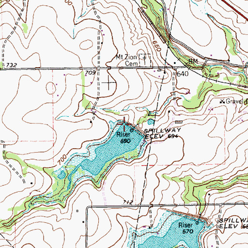 Topographic Map of Soil Conservation Service Site 6 Dam, TX