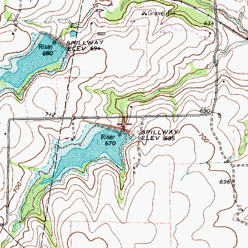 Topographic Map of Soil Conservation Service Site 7 Dam, TX