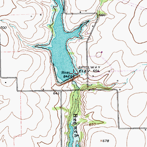 Topographic Map of Soil Conservation Service Site 10 Dam, TX