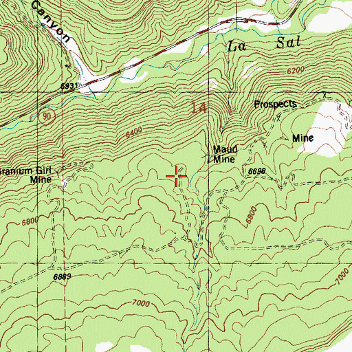 Topographic Map of Maud Mine, CO