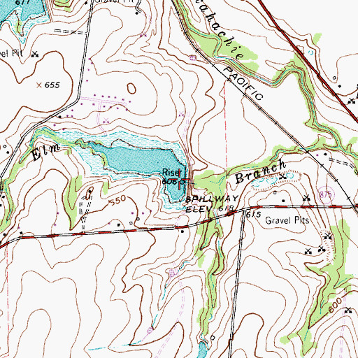Topographic Map of Soil Conservation Service Site 12 Reservoir, TX
