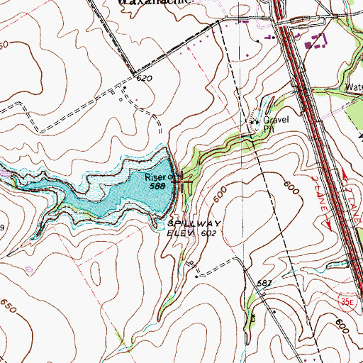 Topographic Map of Soil Conservation Service Site 15 Dam, TX
