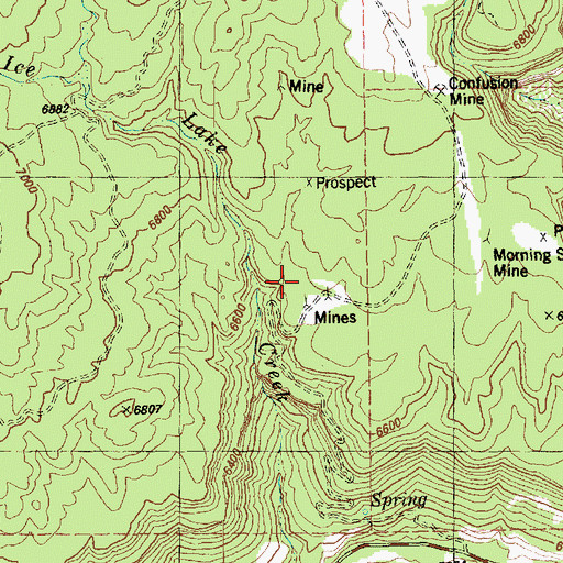Topographic Map of Evening Star Mine, CO