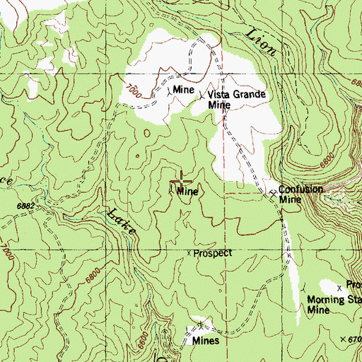 Topographic Map of Wedge Mine, CO