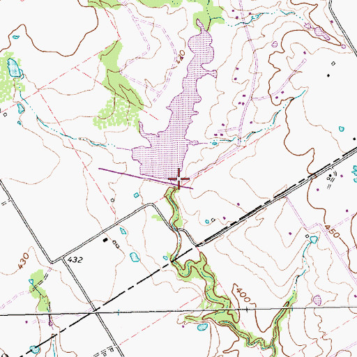 Topographic Map of Soil Conservation Service Site 126 Reservoir, TX