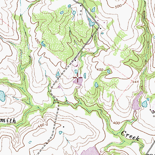 Topographic Map of Soil Conservation Service Site 2 Reservoir, TX