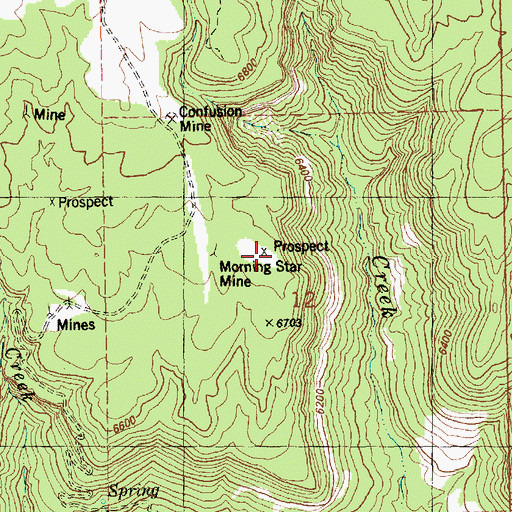 Topographic Map of Morning Star Mine, CO